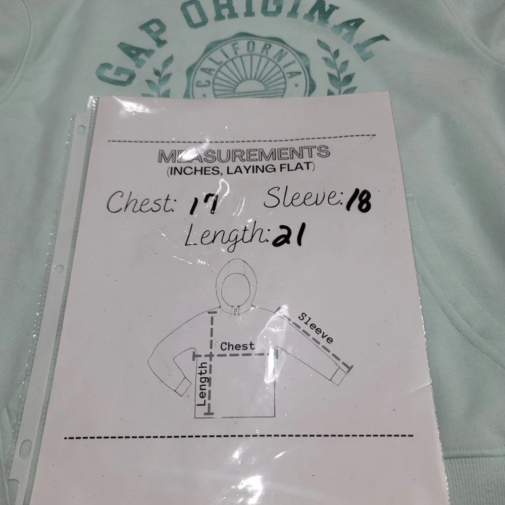 GAP Kids‎ Mint Green Hoodie M California Classic Graphic Sweatshirt Athleisure